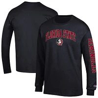 Men's Champion  Black Florida State Seminoles Arch Over Logo 2-Hit Long Sleeve T-Shirt