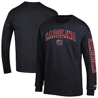 Men's Champion  Black South Carolina Gamecocks Arch Over Logo 2-Hit Long Sleeve T-Shirt