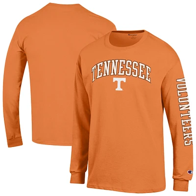 Men's Champion  Tennessee Orange Volunteers Arch Over Logo 2-Hit Long Sleeve T-Shirt