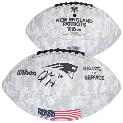 Drake Maye New England Patriots Autographed 2024 Salute To Service Wilson Football