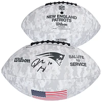Drake Maye New England Patriots Autographed 2024 Salute To Service Wilson Football