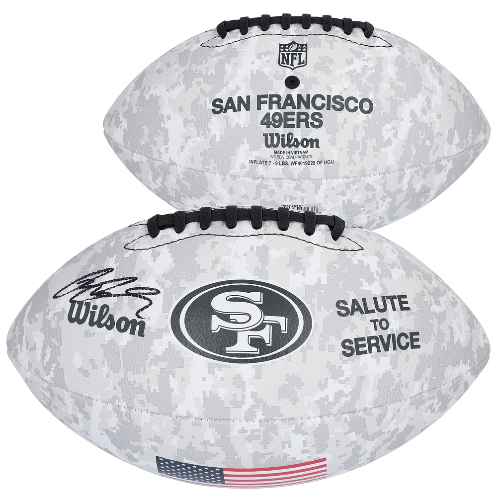 Ricky Pearsall San Francisco 49ers Autographed 2024 Salute To Service Wilson Football