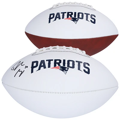 Drake Maye New England Patriots Autographed Franklin White Panel Football
