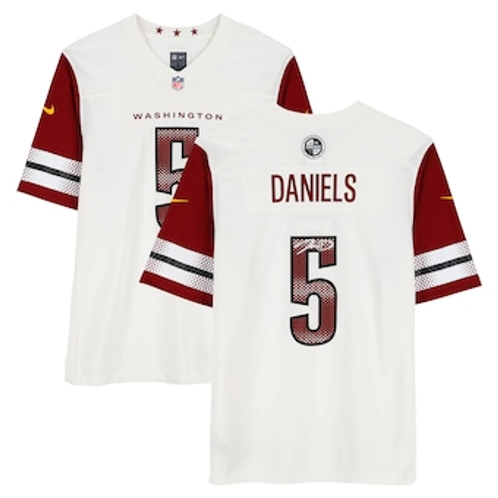 Jayden Daniels Washington Commanders Autographed White Nike Game Jersey