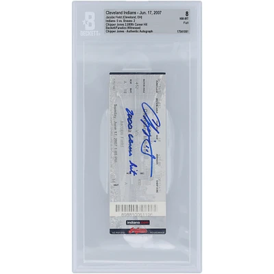 Chipper Jones Atlanta Braves Autographed 2,000th Career Hit Beckett Fanatics Witnessed Authenticated 8 Ticket from June 17, 2007 with "2000 Career Hit" Inscription