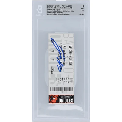 Jackson Holliday Baltimore Orioles Autographed Home Debut Beckett Fanatics Witnessed Authenticated 9 Ticket from April 12, 2024