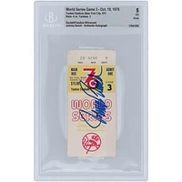 Johnny Bench Cincinnati Reds Autographed 1976 World Series Game 3 Beckett Fanatics Witnessed Authenticated 5 Ticket from October 19, 1976