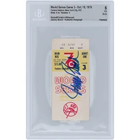 Johnny Bench Cincinnati Reds Autographed 1976 World Series Game 3 Beckett Fanatics Witnessed Authenticated 5 Ticket from October 19, 1976
