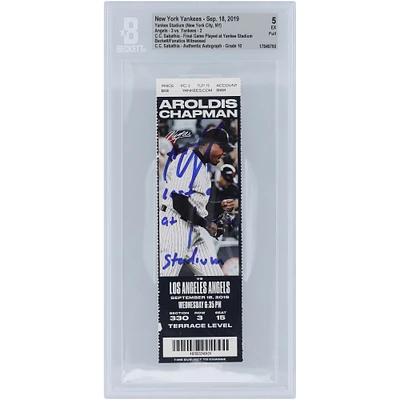 CC Sabathia New York Yankees Autographed Final Game Played at Yankee Stadium Beckett Fanatics Witnessed Authenticated 5/10 Ticket from September 18, 2019 with "Last Game at Yankee Stadium" Inscription