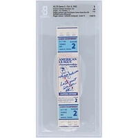 Reggie Jackson California Angels Autographed Last Post Season Career Home Run #18 Beckett Fanatics Witnessed Authenticated 7/10 Ticket from October 6, 1982 with "Last Post Season HR!" Inscription