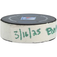 Viktor Arvidsson Edmonton Oilers Game-Used Goal Puck vs. New York Rangers on March 16, 2025