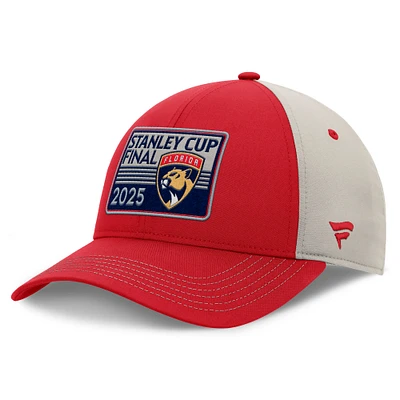 Men's Fanatics  Red/Gray Florida Panthers 2025 Stanley Cup Final Locker Room Adjustable Hat
