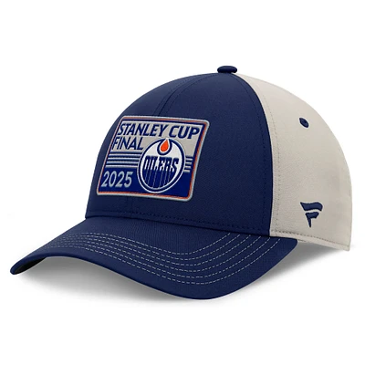 Men's Fanatics  Royal/Gray Edmonton Oilers 2025 Stanley Cup Final Locker Room Adjustable Hat