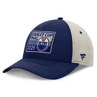 Men's Fanatics  Royal/Gray Edmonton Oilers 2025 Stanley Cup Final Locker Room Adjustable Hat