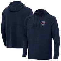 Men's Antigua Heather Navy Minnesota Twins Spikes Stars and Stripes Team Logo Quarter-Zip Pullover Hoodie