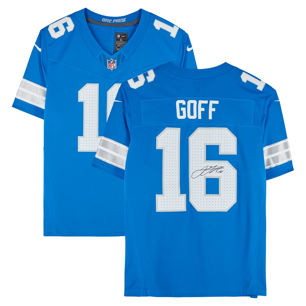 Jared Goff Detroit Lions Autographed Blue Nike Vapor F.U.S.E. Limited Jersey
