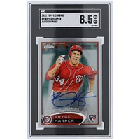 Bryce Harper Washington Nationals Autographed 2012 Topps Chrome #BH SGC Authenticated 8.5 Rookie Card