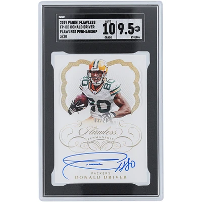 Donald Driver Green Bay Packers Autographed 2019 Panini Flawless Flawless Penmanship #FP-DD #3/20 SGC Authenticated 9.5/10 Card