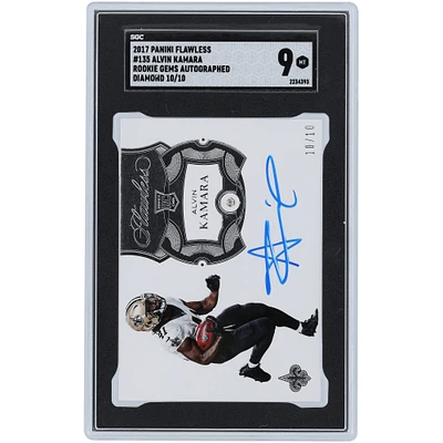 Alvin Kamara New Orleans Saints Autographed 2017 Panini Flawless Diamond Rookie Gems #135 #10/10 SGC Authenticated 9 Rookie Card