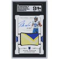 Puka Nacua Los Angeles Rams Autographed 2023 Panini National Treasures Crossover Rookie 2 Color Patch Relic #CRPA-PNA #5/99 SGC Authenticated 9/10 Rookie Card