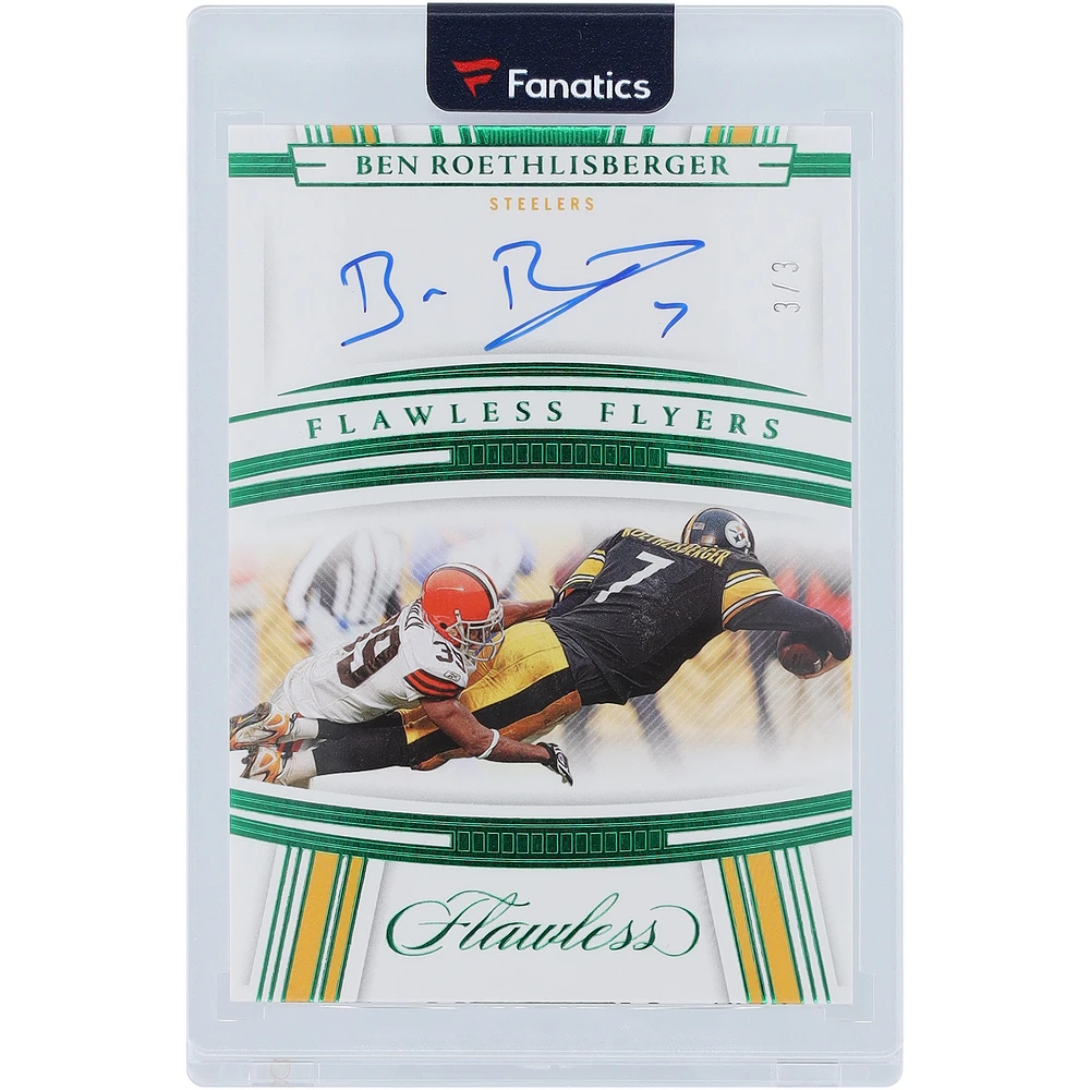 Ben Roethlisberger Pittsburgh Steelers Autographed 2022 Panini Flawless Emerald Flawless Flyers #FF-BR #3/3 Card
