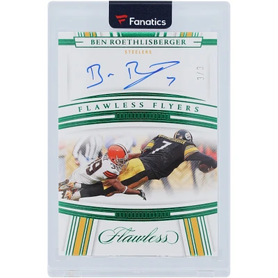 Ben Roethlisberger Pittsburgh Steelers Autographed 2022 Panini Flawless Emerald Flawless Flyers #FF-BR #3/3 Card