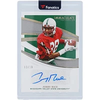 Jerry Rice Mississippi Valley State University Autographed 2021 Panini Immaculate Collection Gold Immaculate Ink #II-JR #3/10 Card