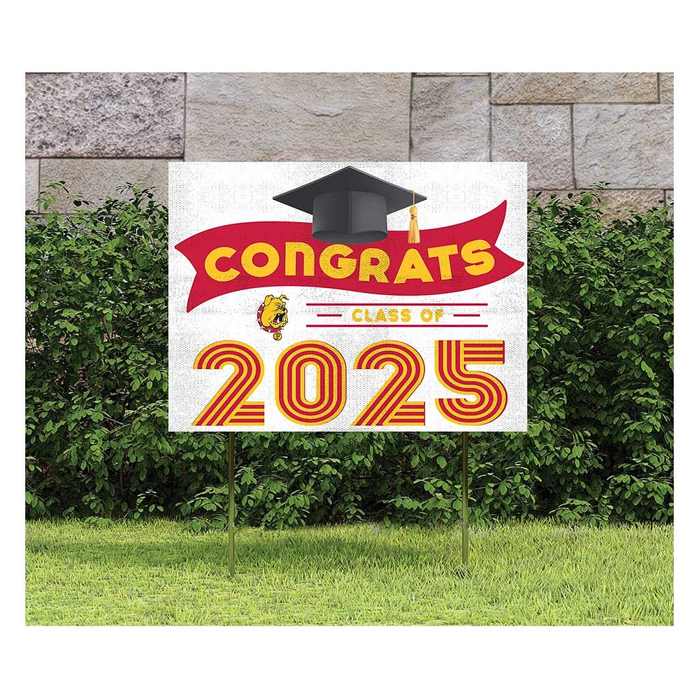 Ferris State Bulldogs Class of 2025 18" x 24" Yard Sign with Stakes