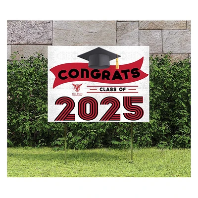 Ball State Cardinals Class of 2025 18" x 24" Yard Sign with Stakes