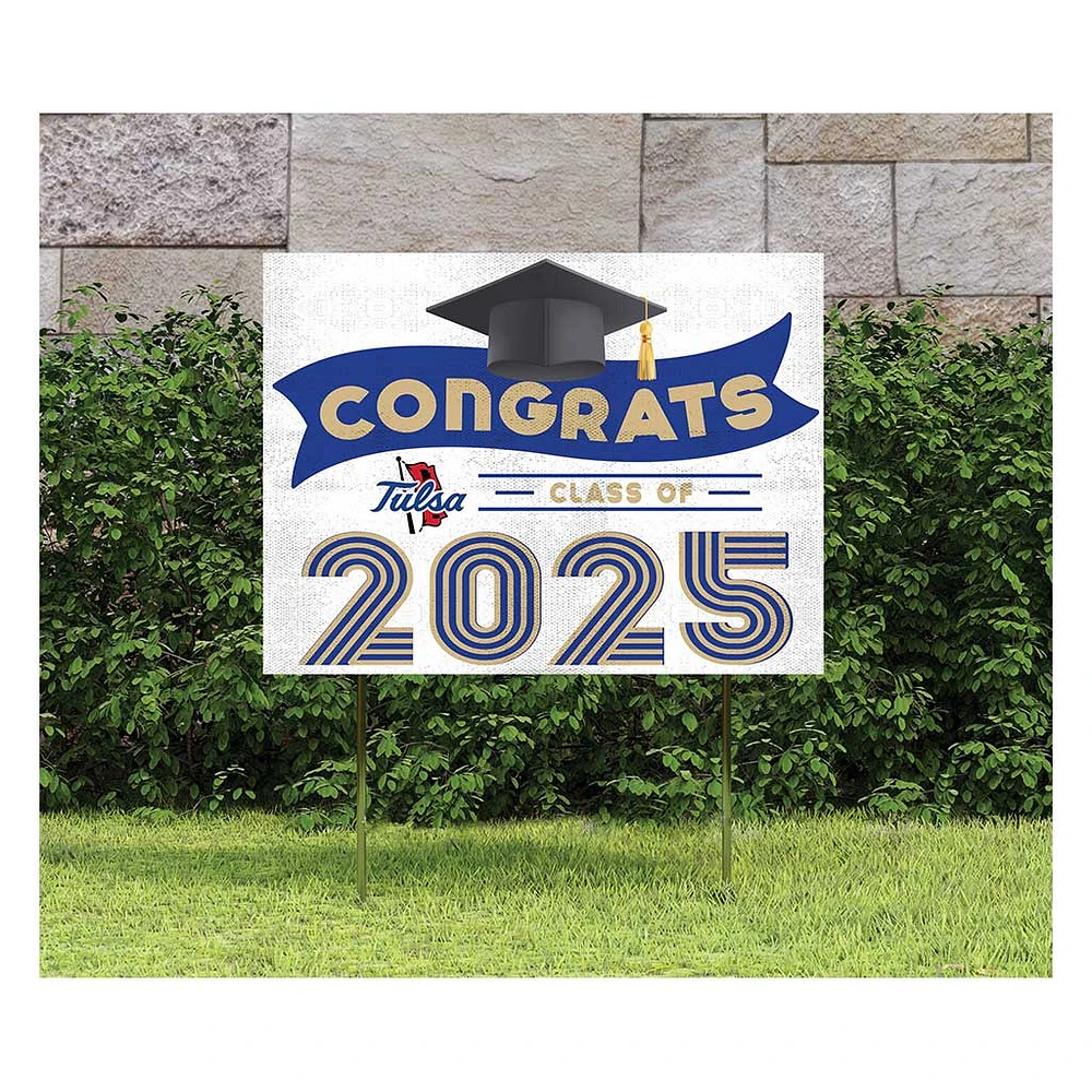 Tulsa Golden Hurricane Class of 2025 18" x 24" Yard Sign with Stakes