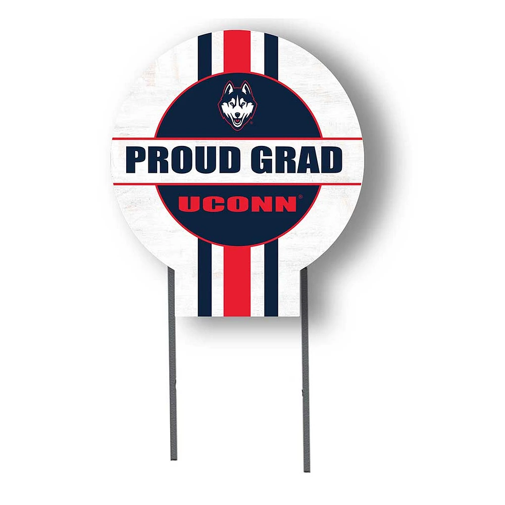 UConn Huskies Proud Grad 20" x 20" Circle Yard Sign with Stakes