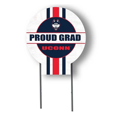 UConn Huskies Proud Grad 20" x 20" Circle Yard Sign with Stakes