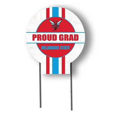 Delaware State Hornets Proud Grad 20" x 20" Circle Yard Sign with Stakes