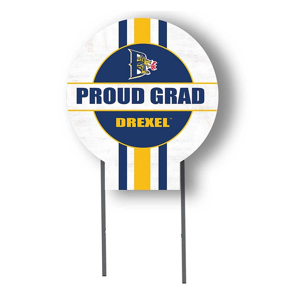 Drexel Dragons Proud Grad 20" x 20" Circle Yard Sign with Stakes