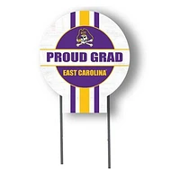 ECU Pirates Proud Grad 20" x 20" Circle Yard Sign with Stakes