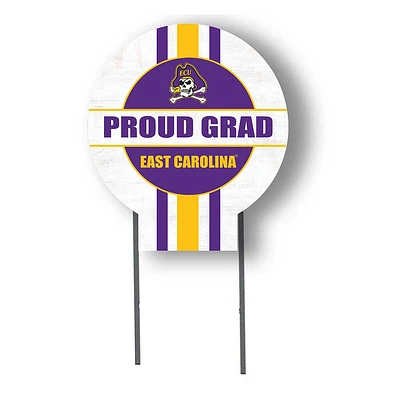 ECU Pirates Proud Grad 20" x 20" Circle Yard Sign with Stakes