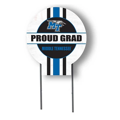 MTSU Blue Raiders Proud Grad 20" x 20" Circle Yard Sign with Stakes
