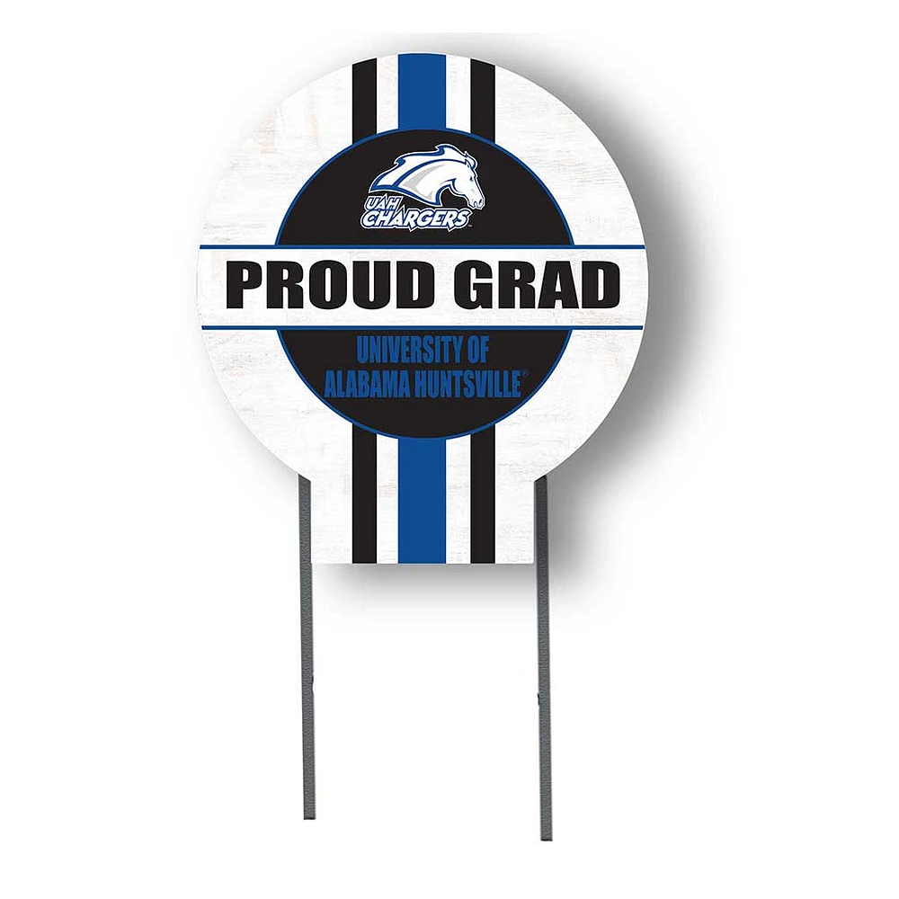UAH Chargers Proud Grad 20" x 20" Circle Yard Sign with Stakes