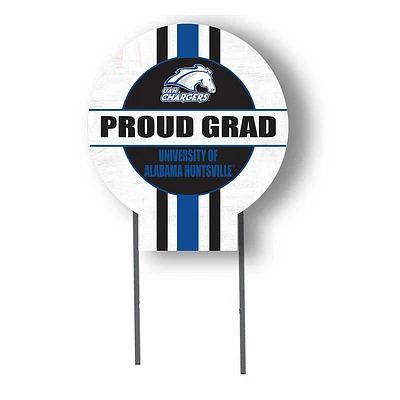 UAH Chargers Proud Grad 20" x 20" Circle Yard Sign with Stakes