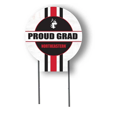 Northeastern Huskies Proud Grad 20" x 20" Circle Yard Sign with Stakes