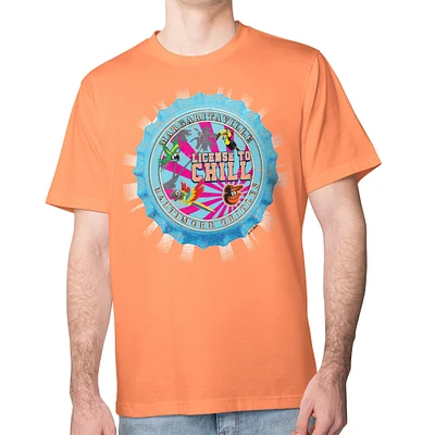Men's Margaritaville  Orange Baltimore Orioles Chill Bottle Cap Classic T-Shirt