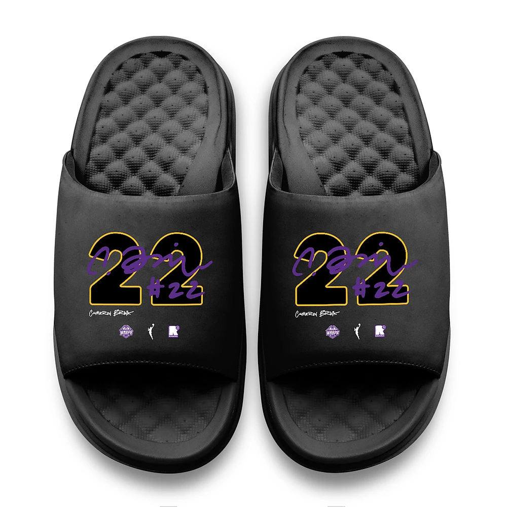 Youth ISlide Cameron Brink Black Los Angeles Sparks Round 21 Motive Slide Sandals
