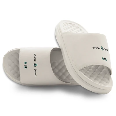 Unisex ISlide Sabrina Ionescu Cream New York Liberty Round 21 Motive Slide Sandals
