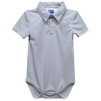 Infant Vive La Fete  Gray Alex Bowman Pencil Stripe Polo Bodysuit