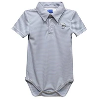 Infant Vive La Fete  Gray Dale Earnhardt Jr. Pencil Stripe Polo Bodysuit