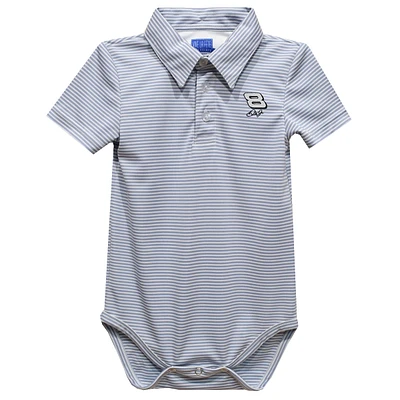 Infant Vive La Fete  Gray Dale Earnhardt Jr. Pencil Stripe Polo Bodysuit