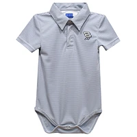 Infant Vive La Fete  Gray Dale Earnhardt Jr. Pencil Stripe Polo Bodysuit