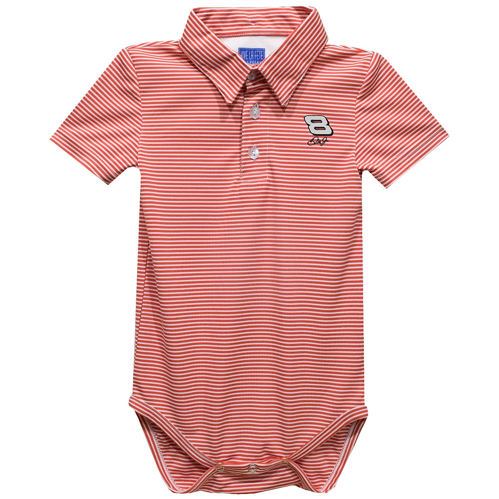 Infant Vive La Fete Red Dale Earnhardt Jr. Pencil Stripe Polo Bodysuit