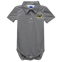 Infant Vive La Fete  Black Ryan Blaney Pencil Stripe Polo Bodysuit