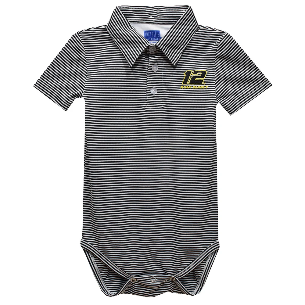 Infant Vive La Fete Black Ryan Blaney Pencil Stripe Polo Bodysuit